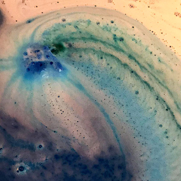 Ocean Mist Bath Bomb in Bath Water