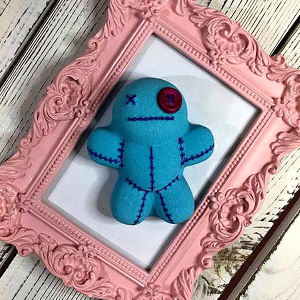 Enchanting Voodoo Doll Bath Bomb: Purple and Blue Swirls. Spook-tacular Halloween Self-Care