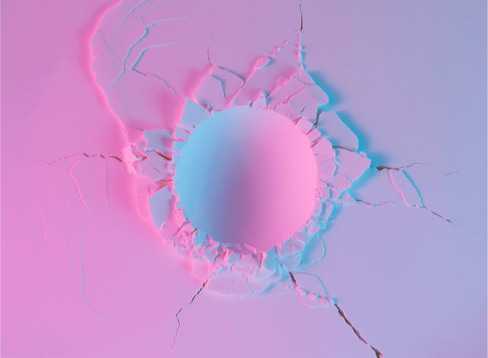 Pink powder with an impression of a bath bomb 
