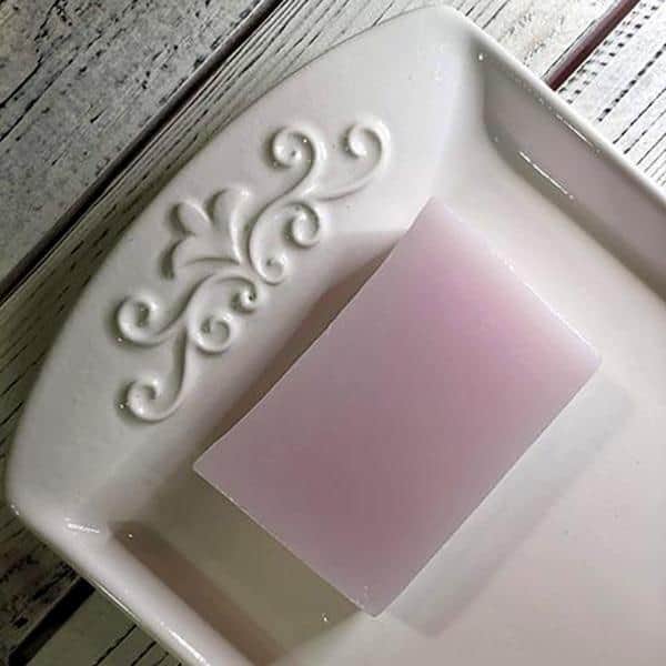 Natural Lavender soap, a beautiful semi-transparent lilac-colored soap