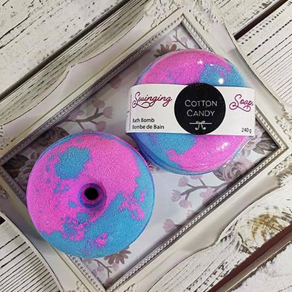 Cotton Candy Bath Bomb - Donut Shaped - A Whirl of Color for Your Bath