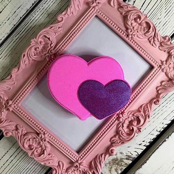 Double Heart Pink Bath Bomb - Romantic and Relaxing Spa Experience