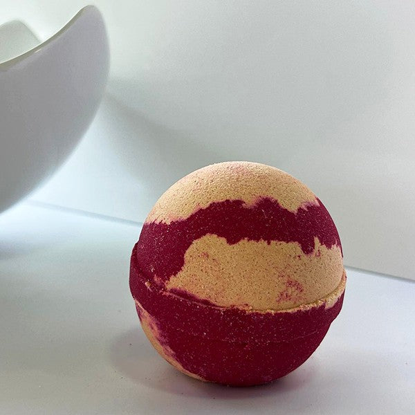 Flannel Bath Bomb - Red and Gold Swirls with Luxurious Shimmer