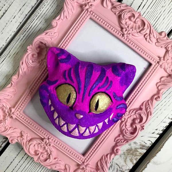 Cheshire Cat Shaped Bath Bomb - Pink & Purple
